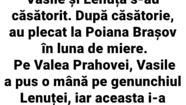 BANC | Vasile și Lenuța s-au căsătorit și pleacă la Poiana Brașov, în luna de miere