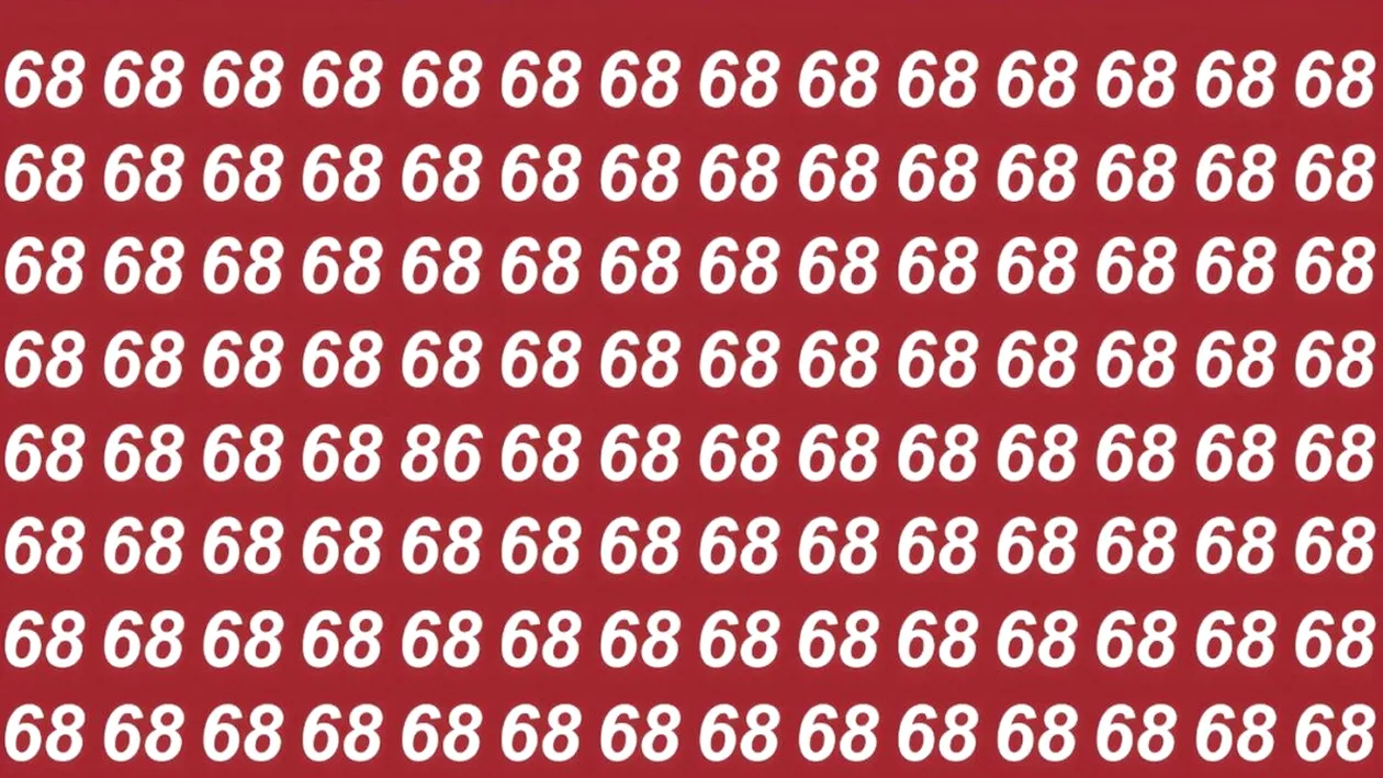 Test de inteligență | Numai cei cu ochi de vultur văd unde se ascunde numărul '86' în doar 9 secunde!