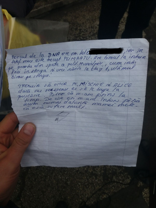 Biletul de adio lăsat de criminal