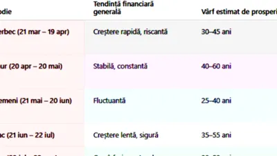 TABEL | Cât de bogat vei fi la ce vârstă vei ajunge (sau nu) milionar, în funcție de zodie