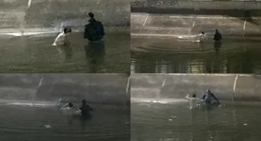 Doi oameni fără adăpost au fost salvați în ultima clipă din râul Dâmbovița, după ce au intrat în apă pentru a strânge PET-uri