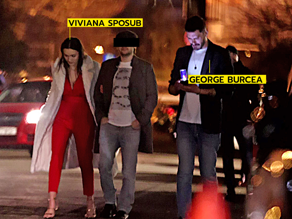 Viviana Sposub l-a luat de braț pe prietenul comun (Foto: CANCAN.RO)
