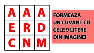 Test de inteligență | Formați un cuvânt din cele 9 litere din imagine: a, a, a, e, r, d, c, n și m