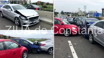 Carambol cu șapte mașini în Constanța! Traficul este îngreunat în urma accidentului