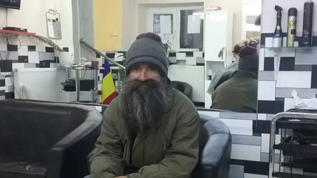 „Călugărul străzii” a fost convins să se bărbierească după cinci ani! Uite transformarea uluitoare