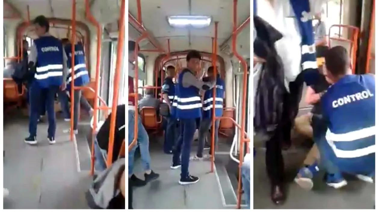 REVOLTĂTOR! O gaşcă de controlori au abuzat un tânăr în tramvaiul 11 până i-au RUPT mâna VIDEO