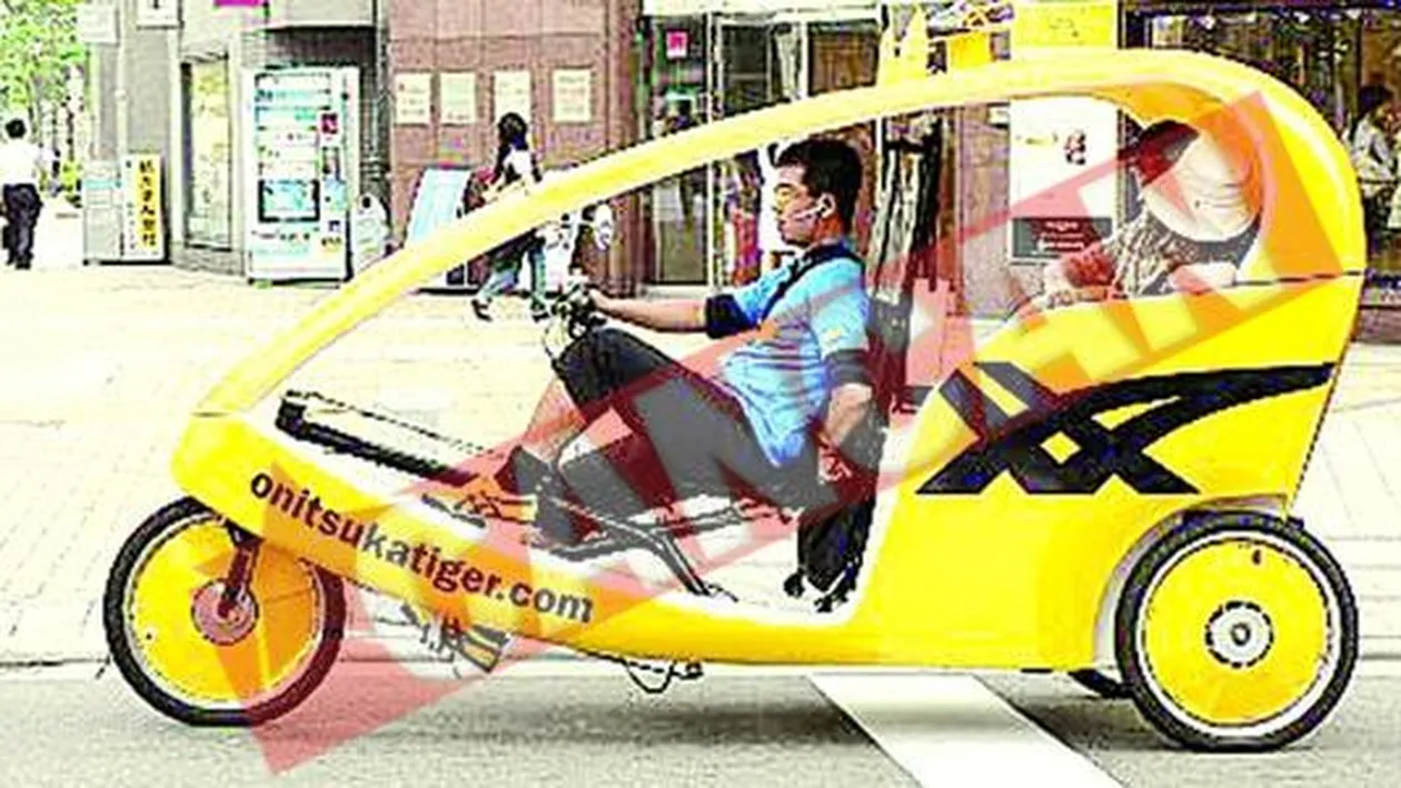 Taxiuri tricicleta in centrul Clujului