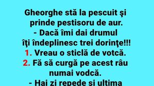 BANC | Gheorghe stă la pescuit și prinde peștișorul de aur