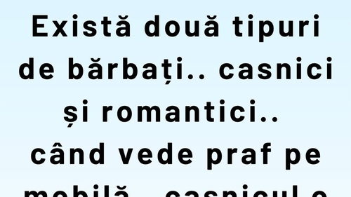 BANCUL ZILEI | Bărbați casnici VS bărbați romantici
