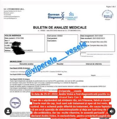 Andra Volos, diagnosticată cu COVID. Cum se simte ex-concurenta de la “Puterea Dragostei”