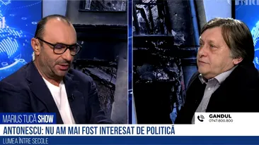VIDEO De ce a dispărut Crin Antonescu din politică? Fostul președinte al PNL a povestit la Marius Tucă Show: „Nu eram ca peștele în apă...