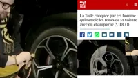 Victoraș Micula a apărut în presa internațională cu filmulețul în care spală roțile mașinii cu șampanie scumpă