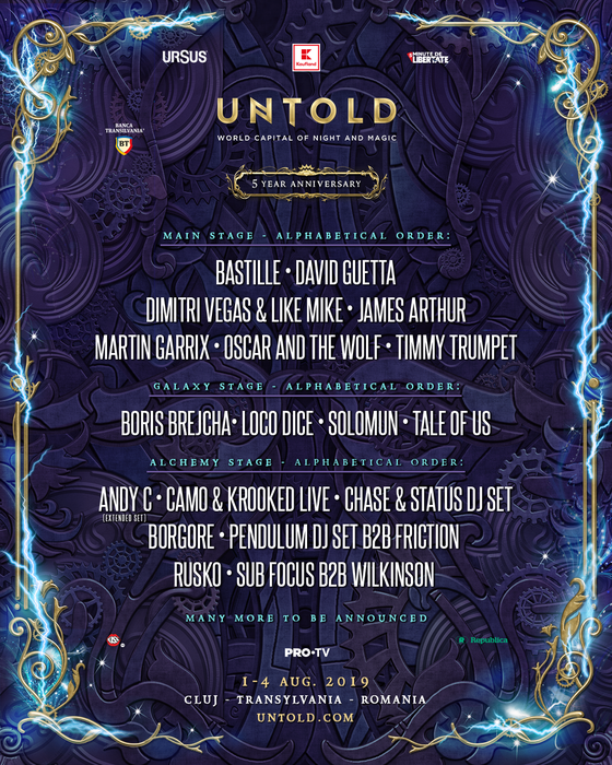 Primii artişti care şi-au anunţat prezenţa la ediția aniversară UNTOLD!