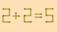 Test de inteligență | Mutați un singur chibrit pentru a corecta 2 +  2= 5