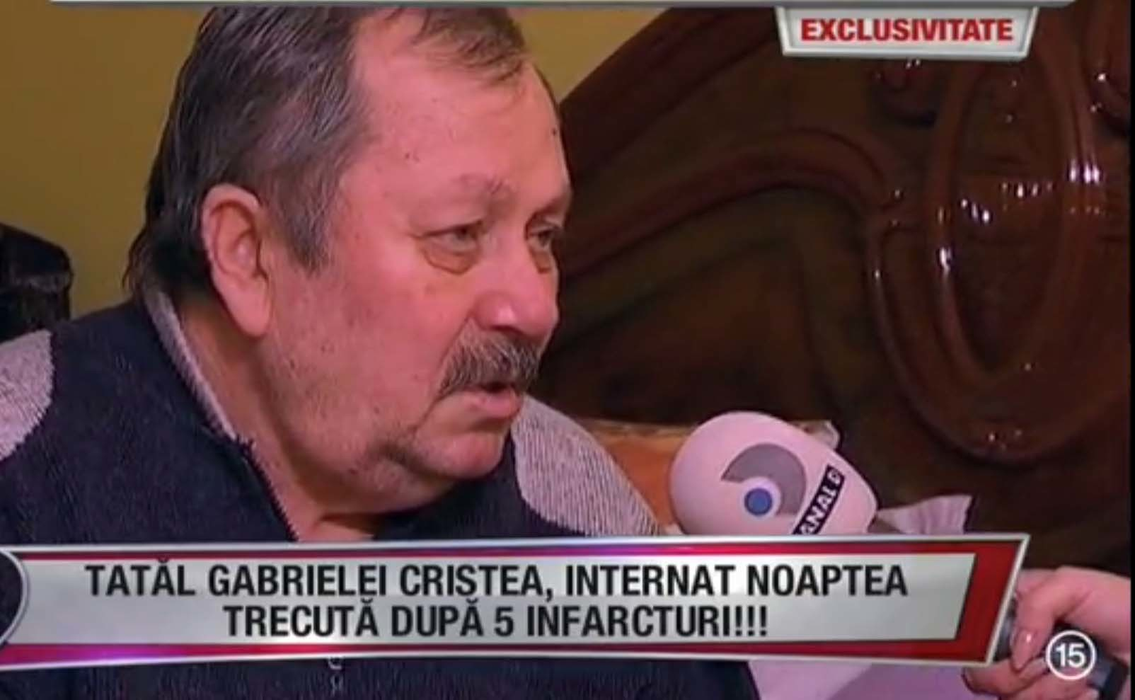 Tatăl Gabrielei Cristea, internat în spital după cinci infarcturi! Apelul făcut de Eugen Cristea