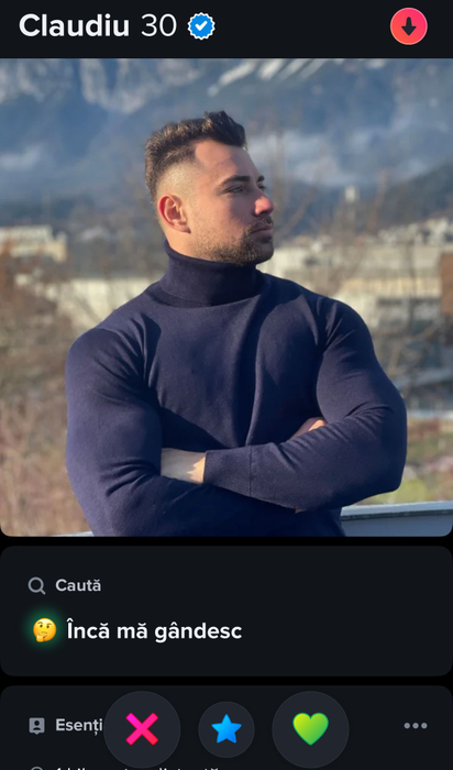 Claudiu pe Tinder/foto: captură Tinder