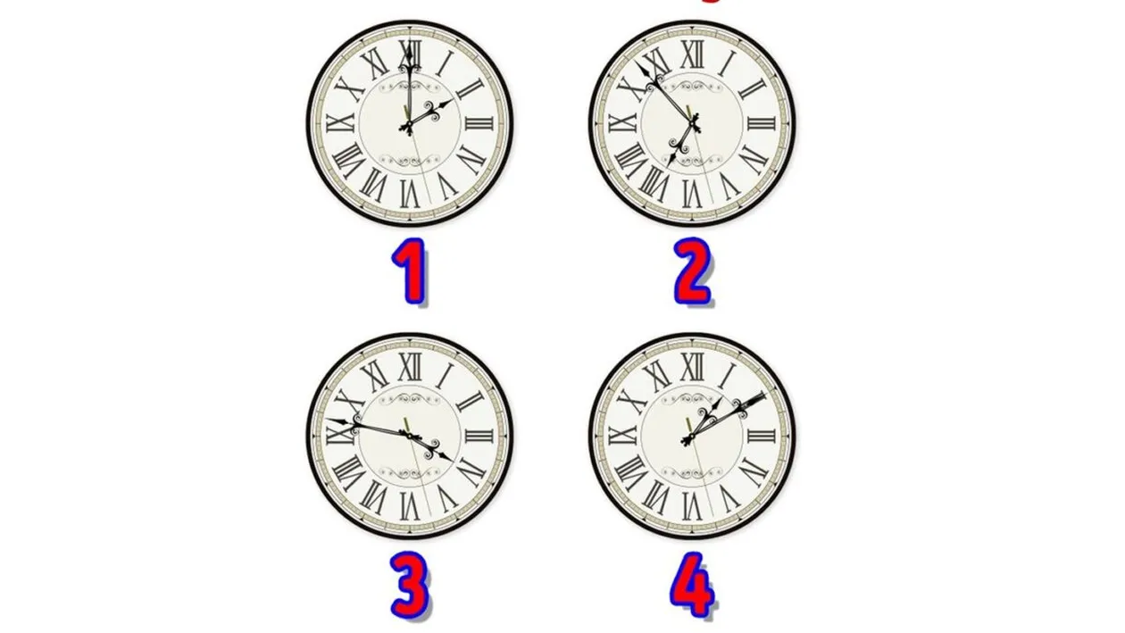 Test de inteligență | Care dintre cele 4 ceasuri nu este în regulă?