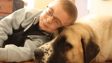 Prietenul la nevoie se cunoaste! Emotionanta legatura dintre un pusti care avea frica de spatiile libere si care a fost vindecat de un catel cu trei picioare!