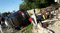 Accident grav în Pipera! O mașină lovită de un TIR a ricoșat într-un pieton! Victima se află în stare foarte gravă, iar în zonă este pericol de explozie