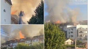 Incendiu de proporții în cel mai populat cartier din Craiova! Focul s-a extins cu repeziciune la mai multe blocuri