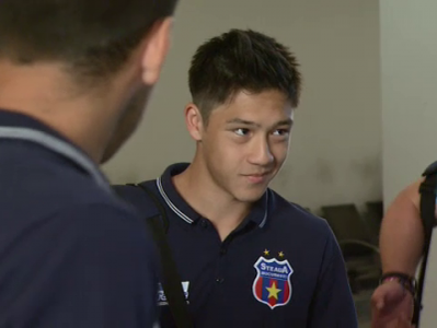 Florentin Pham Huy Tien , în tricoul FCSB, inaintea unei deplasări pentru un meci de Liga 1
