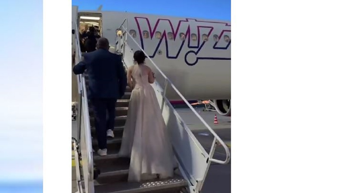 Nuntă inedită pe un zbor Wizz Air! Ivano și Federica și-au unit destinele în aer, pe 15 aprilie 2024. VIDEO