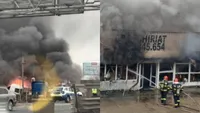 Incendiu puternic pe Iuliu Maniu din București. 8 autospeciale au intervenit pentru stingerea flăcărilor