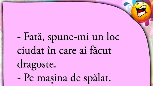 BANC | "Fată, spune-mi un loc ciudat în care ai făcut dragoste!"