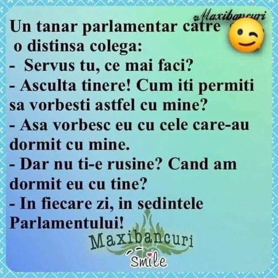 BANCUL ZILEI | Tânărul parlamentar și distinsa colegă