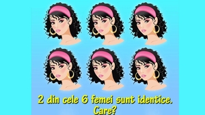 Test de inteligență pentru genii | 2 dintre cele 6 femei din imagine sunt identice. Care?