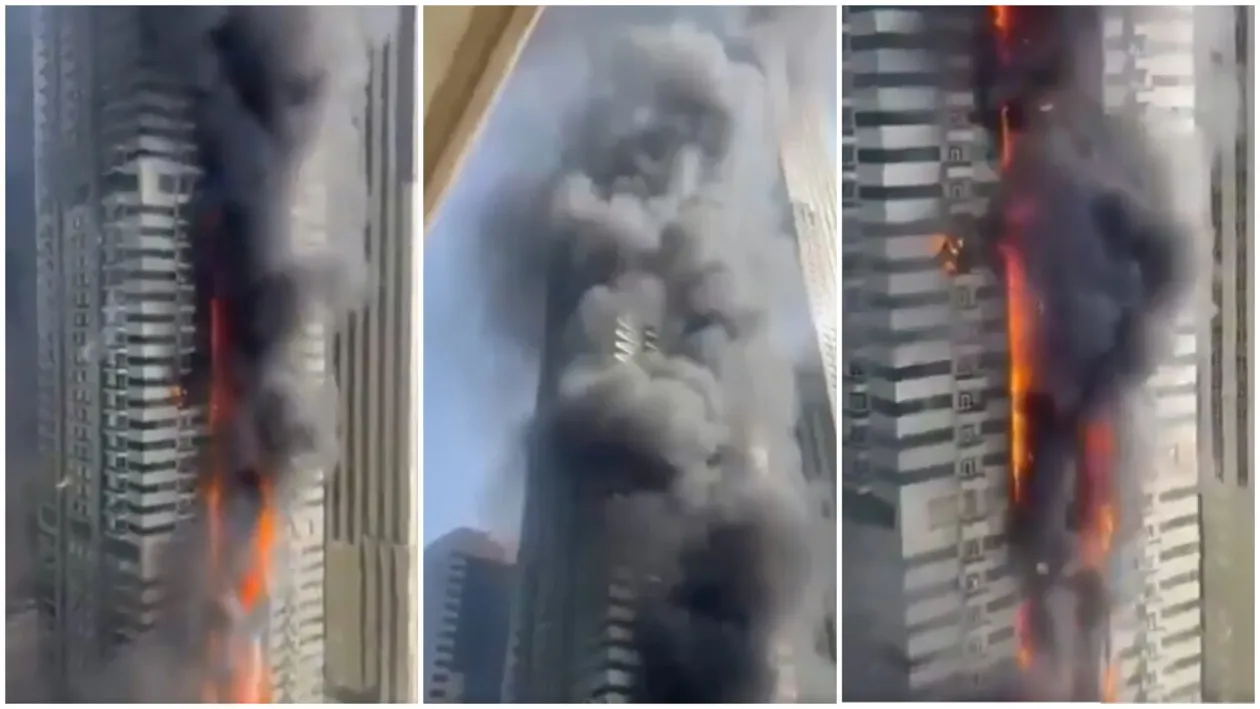 Incendiu de proporții la Dubai Marina! Momentul în care una dintre cele mai înalte clădiri a luat foc + 4.000 de persoane evacuate