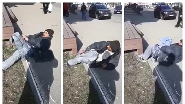 Minune pe trotuar! Un cerșetor olog din Sălaj s-a vindecat brusc la vederea polițiștilor VIDEO