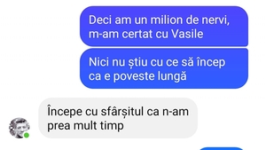 BANC | "Am un milion de nervi, m-am certat cu Vasile"