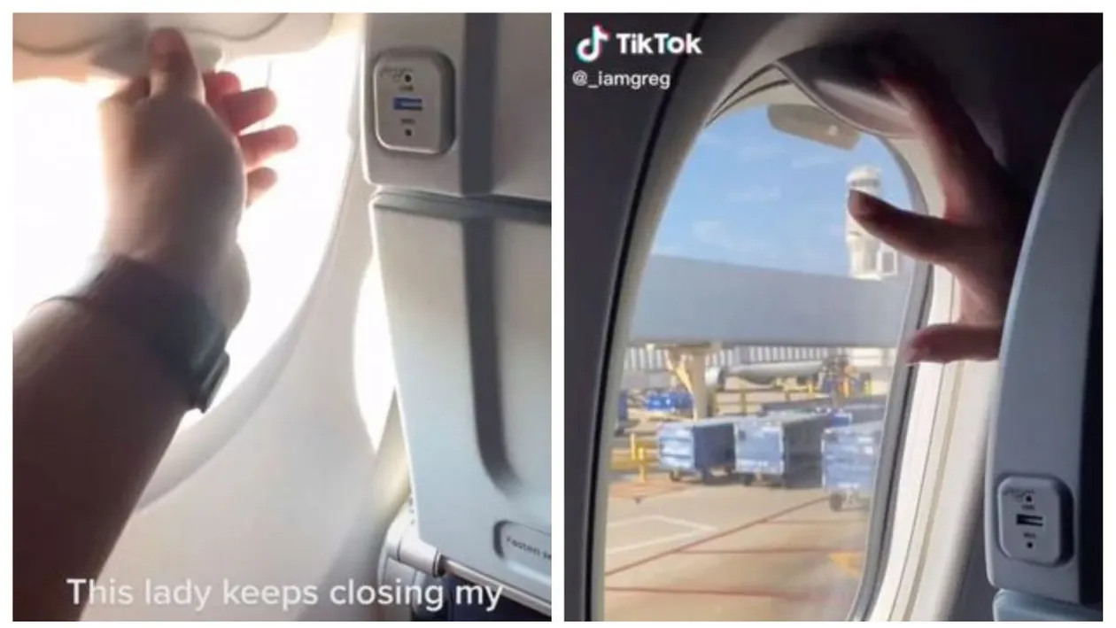 Un bărbat și o femeie se „luptă” pe geamul din avion. Imaginile au ajuns virale. VIDEO
