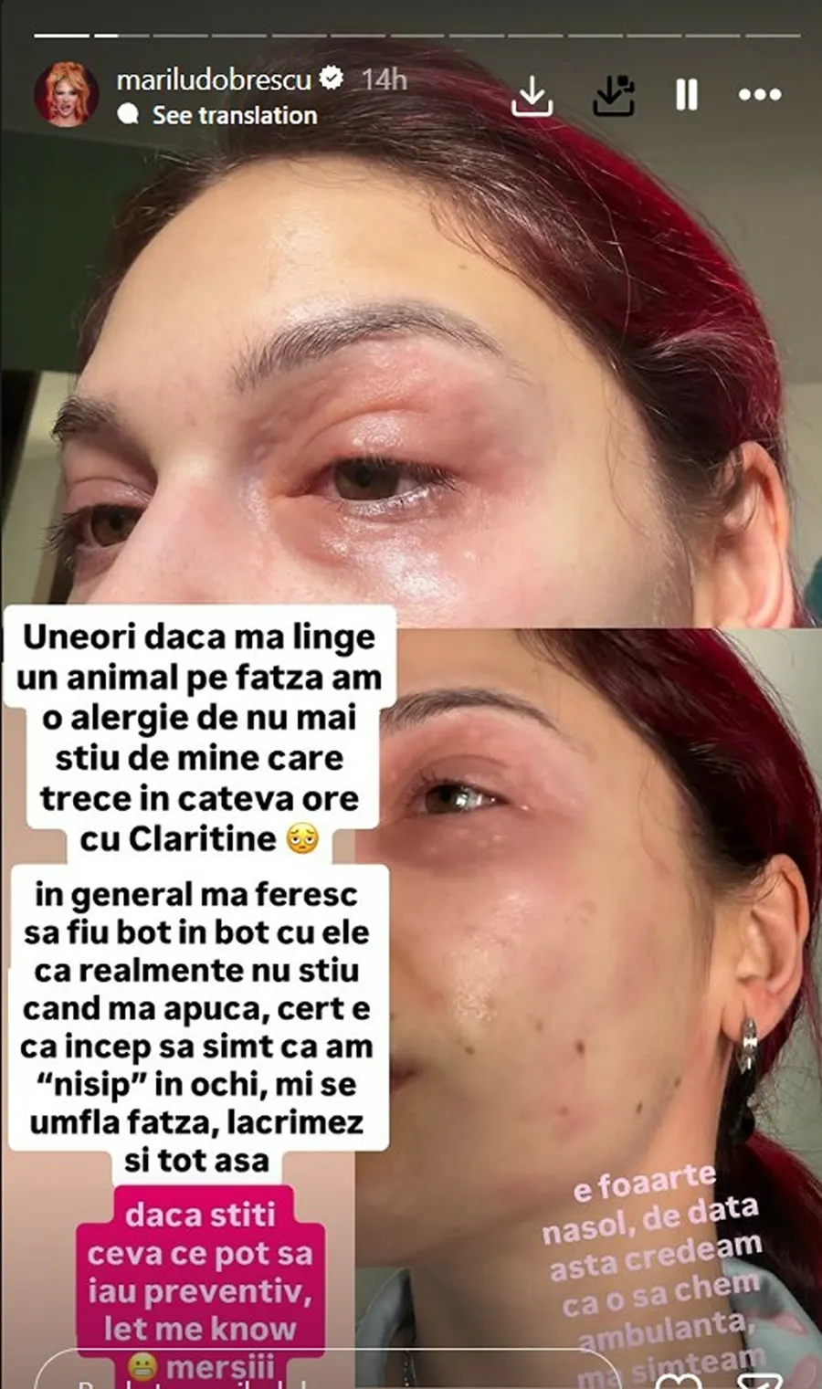 Marilu Dobrescu se confruntă cu probleme de sănătate! Fanii s-au speriat: „O să chem ambulanța”