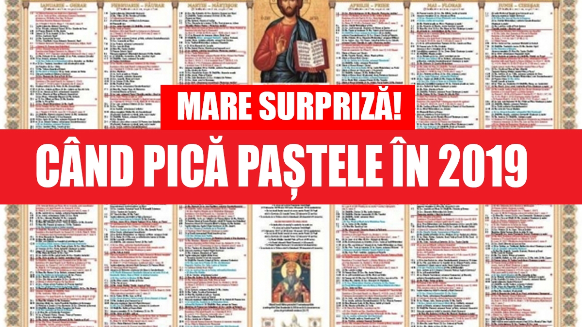PAŞTE 2019: Când pică Paştele anul viitor! A fost aprobat cel mai nou calendar crestin ortodox 2019