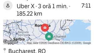 Cât a putut plăti un client, pentru o cursă Uber de 3 ore și 1 minut, din București până în stațiunea Bran