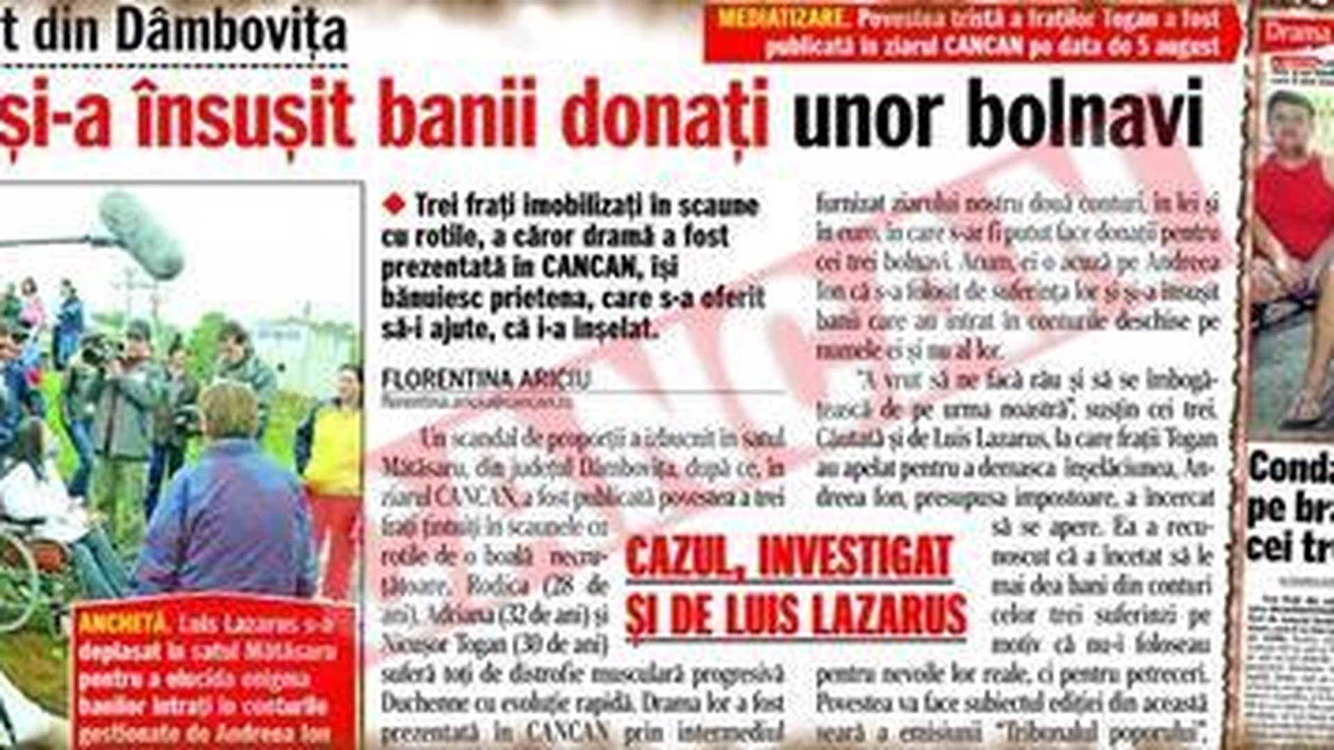 Luis Lazarus si CANCAN au spart audientele luni seara