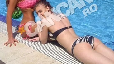 O arde... uite cum o arde... Bianca Dragusanu la piscina! S-a tolanit lasciv la soare si s-a balacit la greu