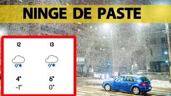 Orașele din România în care sunt anunțate ninsori de Paște. Meteorologii Accuweather au modificat prognoza