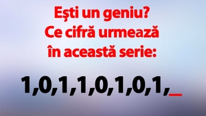 TEST IQ | Ești un geniu? Ce cifră urmează în această serie: 1,0,1,1,0,1,0,1?