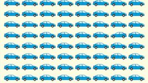 Test de logică | O singură mașină din cele 64 din imagine este diferită! O puteți identifica?