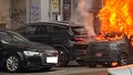 Video / Incendiu violent în București. O femeie de 51 de ani a murit, șoferul este în stare gravă după ce o mașină electrică a luat foc
