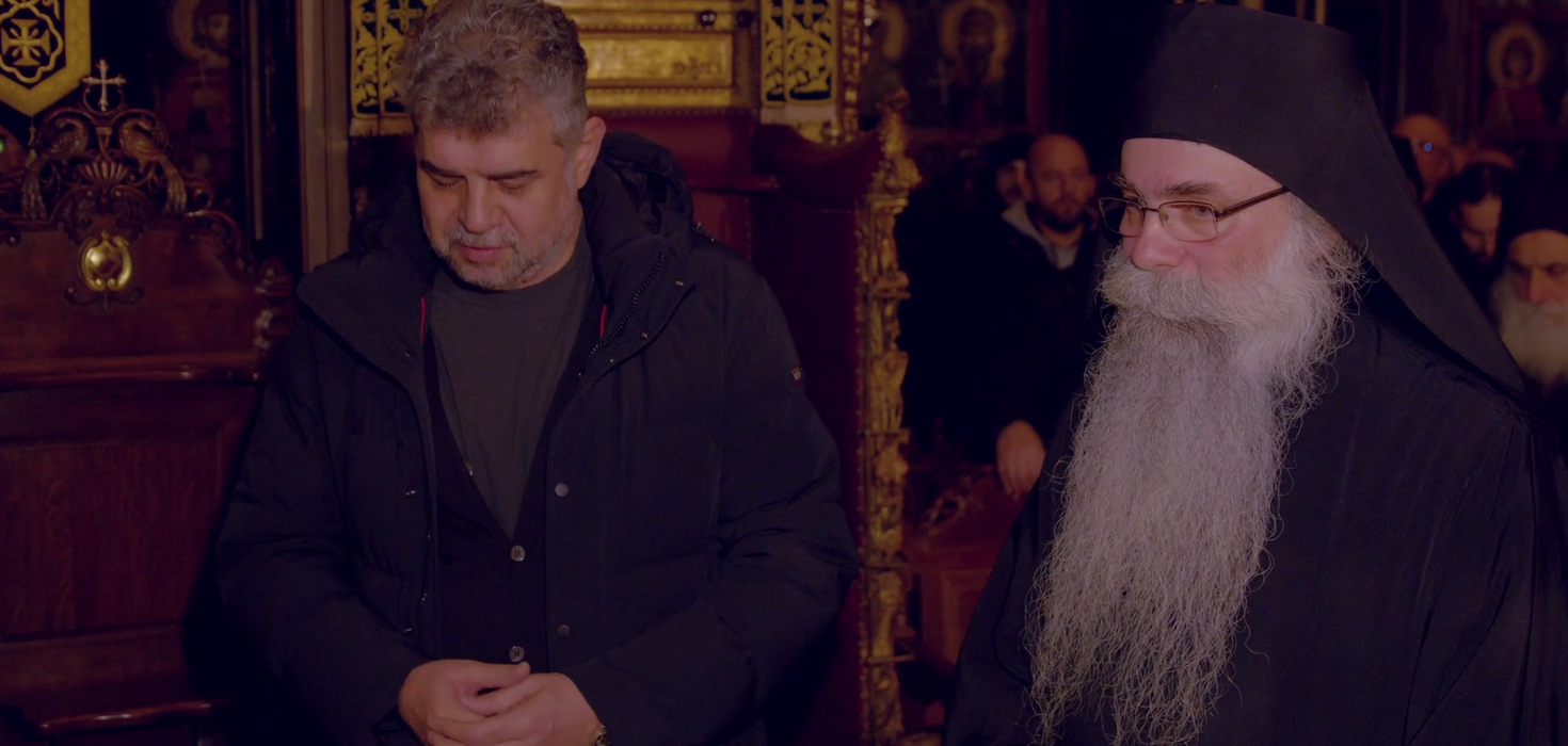 Marcel Ciolacu a plecat la muntele Athos, de ziua lui/ Sursa foto: Captură video orthodoxianewsagency.gr