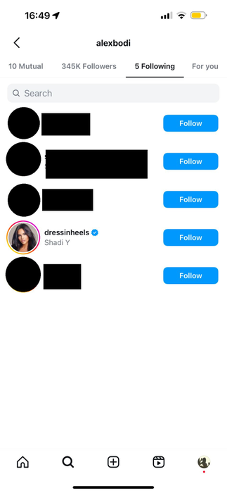 Alex Bodi o urmărește pe Shady/ Sursa foto: Instagram