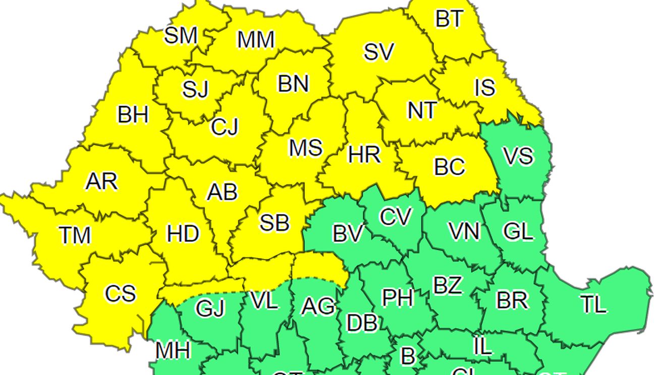 Alertă ANM! Au fost emise trei coduri galbene de ninsori însemnate cantitativ și strat de zăpadă consistent. Ce zone sunt afectate