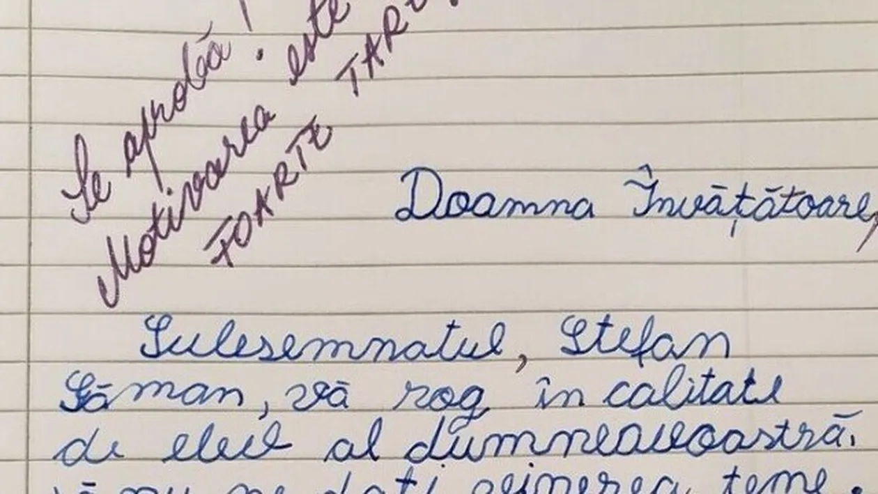 Un elev a reușit să își impresioneze învățătoarea! Acesta i-a trimis o cerere care a lăsat-o fără cuvinte. Ce a solicitat copilul