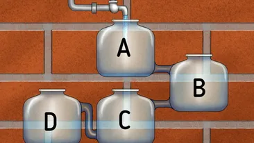 Test de inteligență | Care dintre cele 4 bidoane se va umple primul?