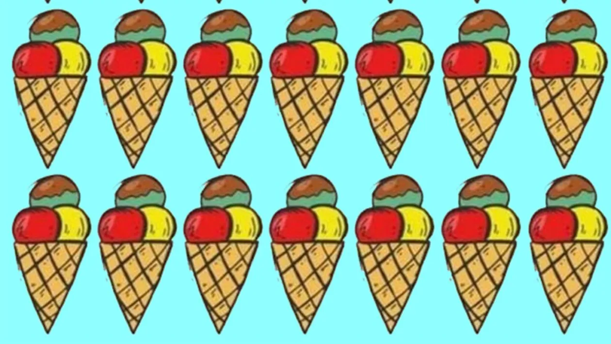 Test de logică | Găsiți înghețata diferită de celelalte!