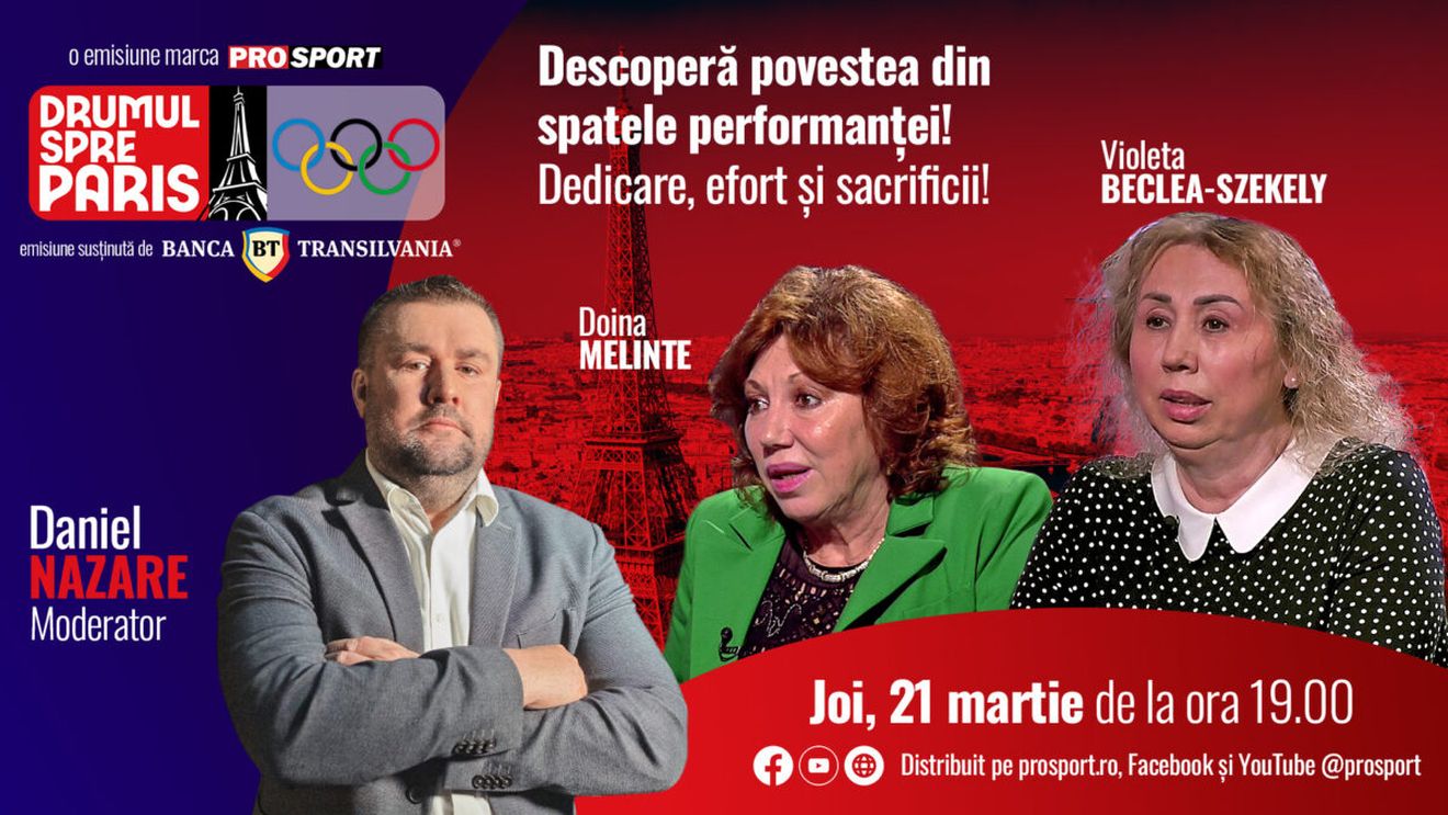 Doina Melinte și Violeta Beclea Szekely sunt invitatele emisiunii ,,Drumul spre Paris’’ de joi, 21 martie, de la ora 19:00